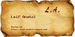 Leif Anatol névjegykártya